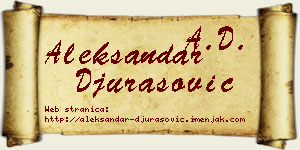 Aleksandar Đurasović vizit kartica
